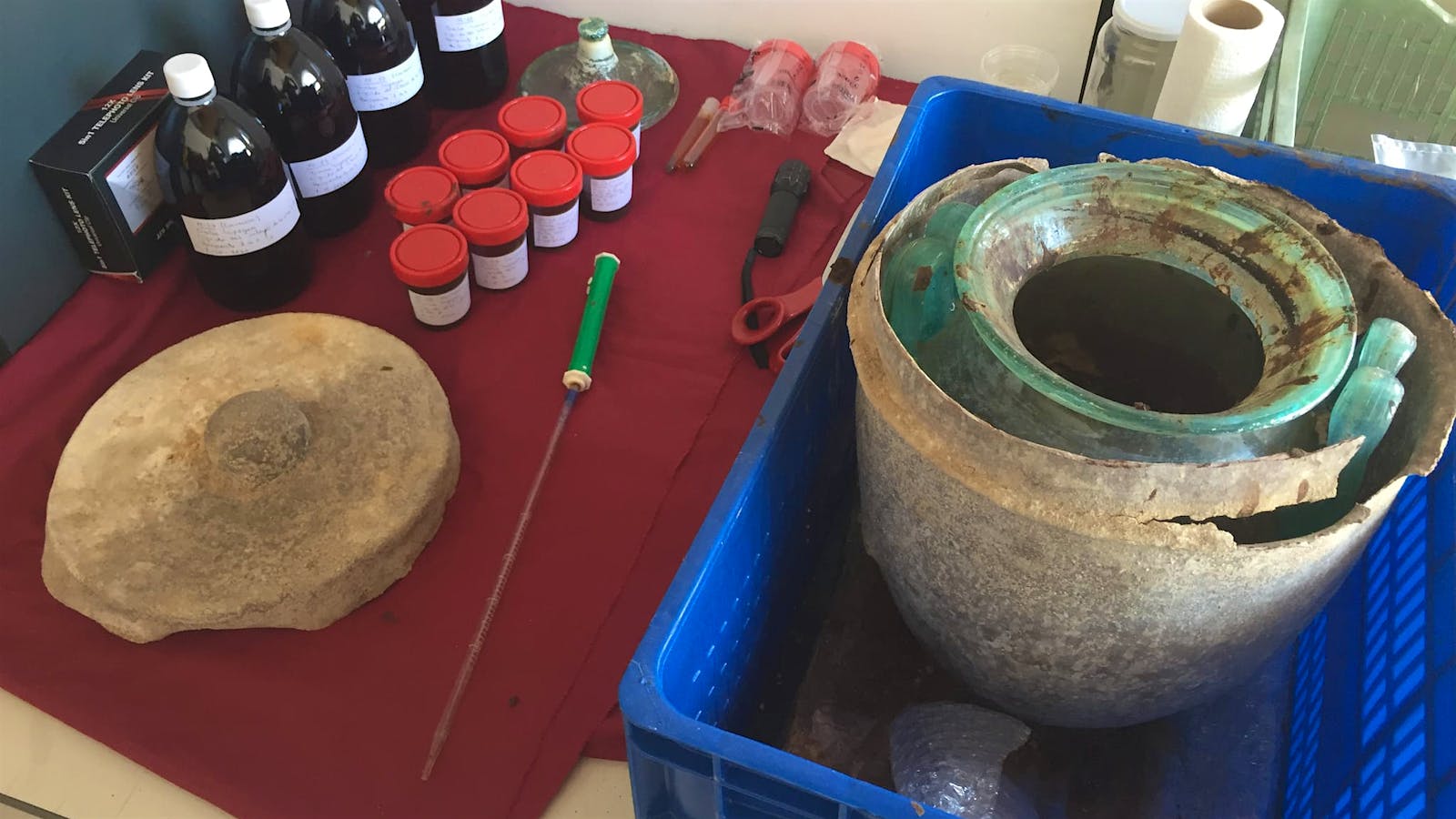 Oldest-known liquid evidence of wine (originally a white wine) found in Roman mausoleum in southern Spain